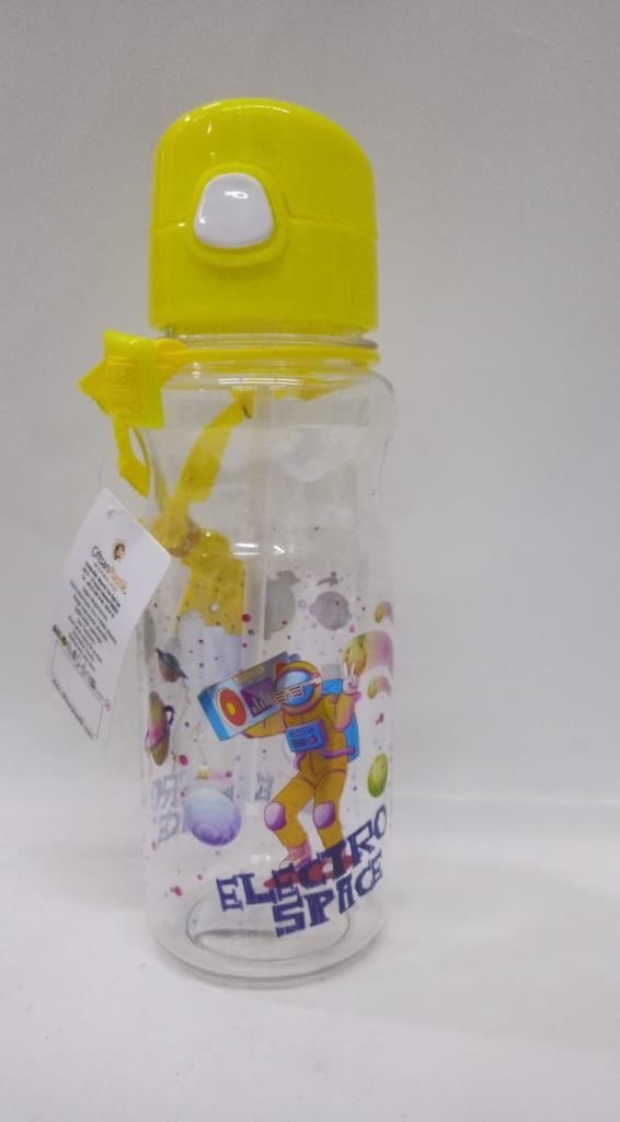 Sarı Renk Elektro Space ve Dans Eden Astronot Erkek Suluk 500ml  Su Matarası Kırılmayan En Sağlıklı İçecek Kabı