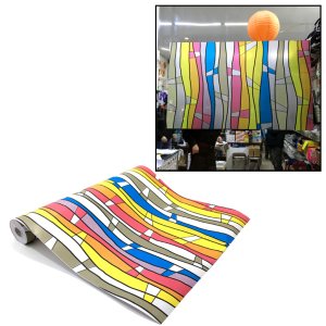 Vitray Desenli 45cm Eninde Yapışkanlı Dekoratif Cam Filmi 1 Metre Fiyatıdır