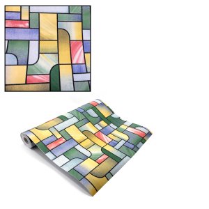 Vitray Desenli 45cm Eninde Yapışkanlı Dekoratif Cam Filmi 1 Metre Fiyatıdır