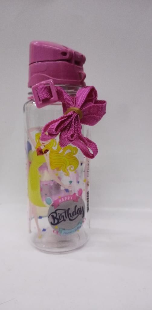 Pembe Renk Suluk Prenses Doğum Günü Partisi Happy Birthday 500ml Su Matarası Kırılmayan En Sağlıklı İçecek Kabı