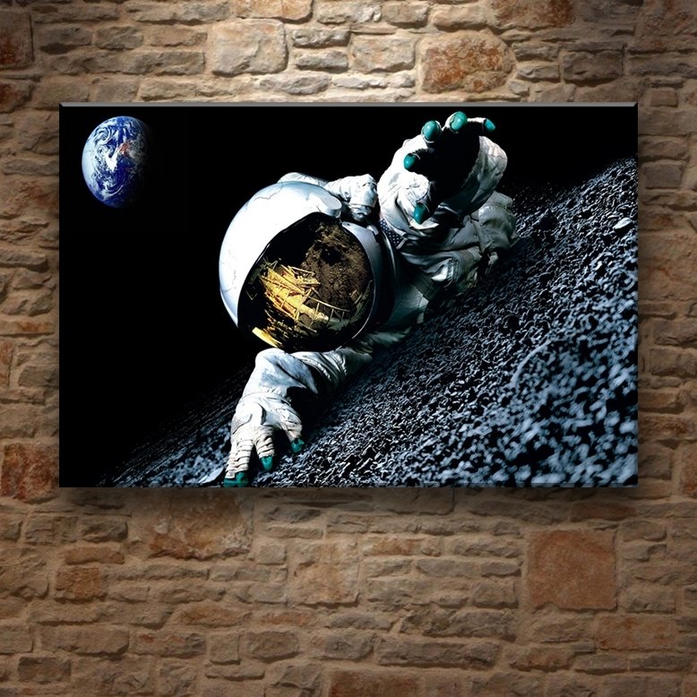 UZAYDA KALAN ASTRONOT 7 değişen ölçü ORİJİNAL KANVAS TABLO