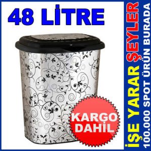 48 LT METALİZE KAPAKLI KİRLİ ÇAMAŞIR SEPETİ KD