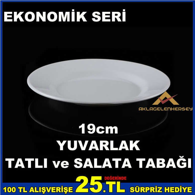 EKONOMİK BEYAZ MELAMİN 19cm SALATA TATLI TABAĞI