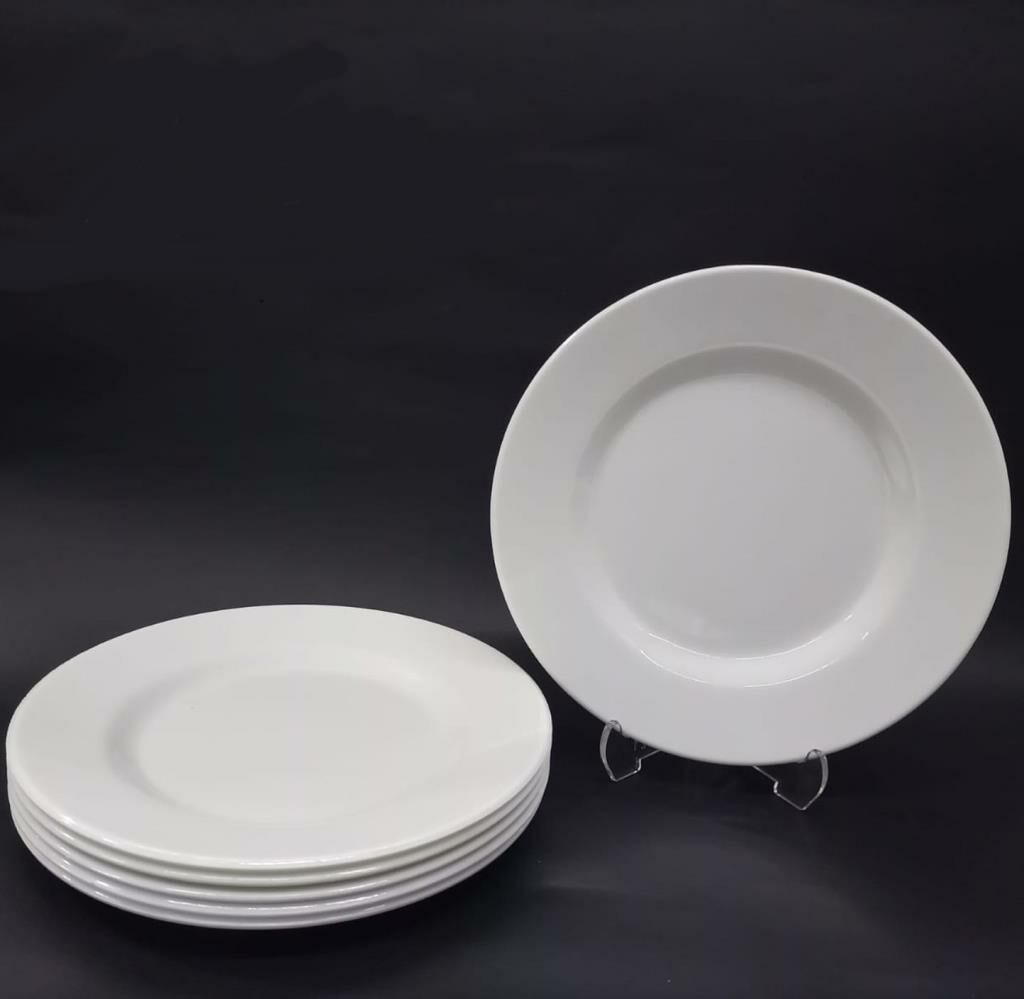 6 Adet Beyaz Melamin BüyükBoy Servis Tabağı 26cm Sığ Tabak Günlük Kullanım için Hesaplı Ordövr Tabak