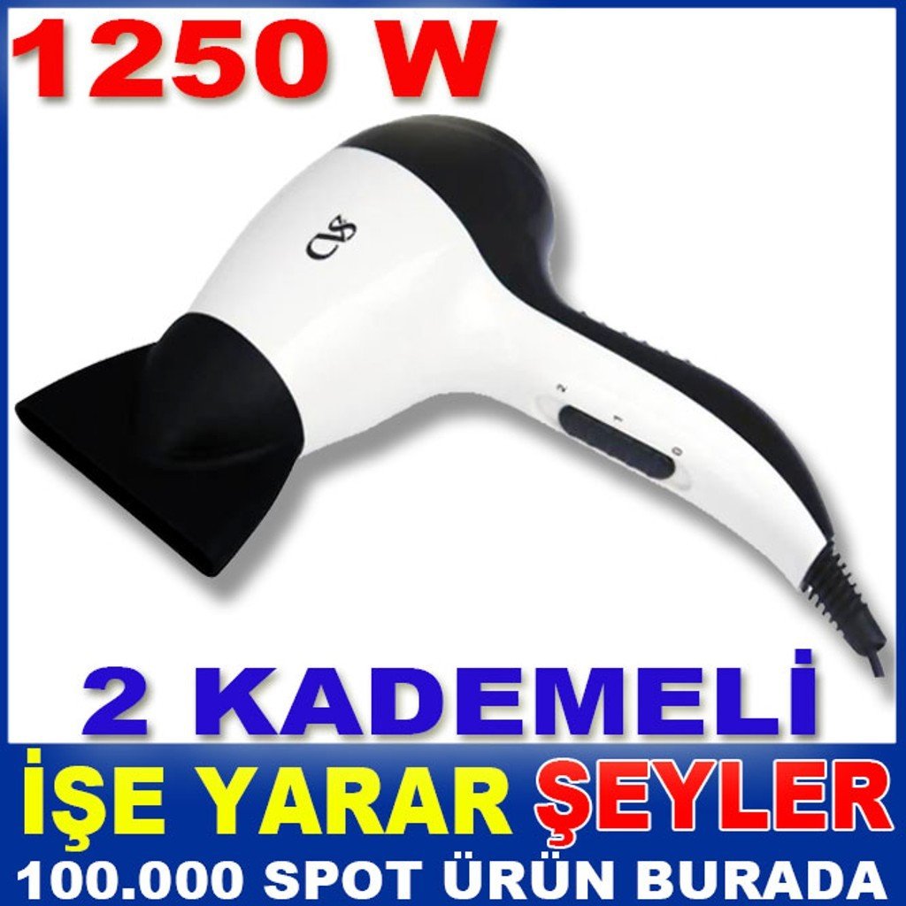 2 KADEMELİ 1250W GÜCÜNDE SAÇ KURUTMA MAKİNESİ