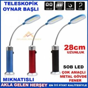 Sob Led Mıknatıslı Oynar Başlı Çok Amaçlı Fener