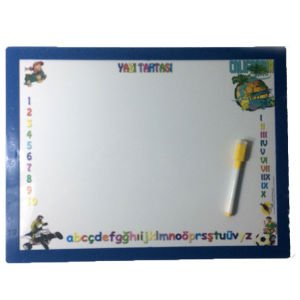 Eğitici Öğretici Çocuklar İçin Mavi Renk Çizgi Film Figürlü Çift Taraflı Dikdörtgen Yazı Tahtası