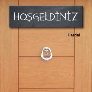 Kapı Süsü Tabelası Kanvas Tablo 10x40cm Hoşgeldiniz Tebeşirli