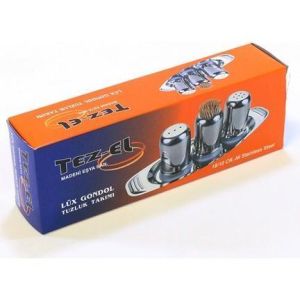 TEZ-EL Paslanmaz Çelik 4 Parça Lüx Gondol Tuzluk Takımı