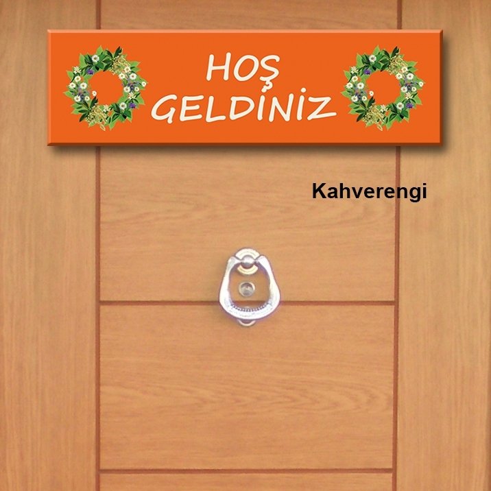 Kapı Süsü Tabelası Kanvas Tablo 10x40cm Hoşgeldiniz Süs