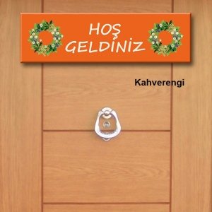 Kapı Süsü Tabelası Kanvas Tablo 10x40cm Hoşgeldiniz Süs