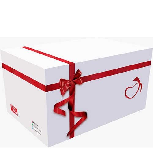 BüyükBoy Dekorlu Çeyiz Kolisi 60x40x32cm Şık Karton Çeyiz Sandığı Beyaz Zeminde Kurdela Kalp Figürlü