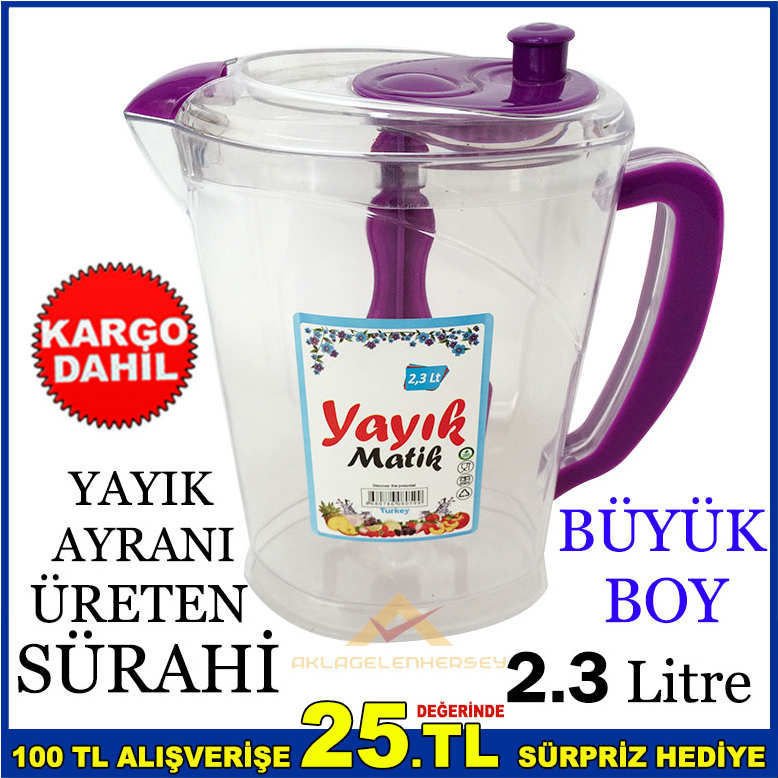 YAYIKMATİK DÖNER MİKSERLİ 2.3 LİTRE BÜYÜK BOY YAYIK AYRANI ÜRETEN SÜRAHİ K