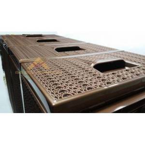 Hasır Örgü Desenli 4 Çekmeceli Büyük Boy Komidin