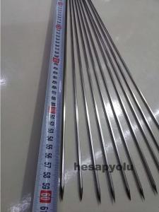 Eniyi kalite çelikten üretim uzun boy metal çöpşiş çubuğu 304 kalite çelikten 60cm köşeli çöp şiş