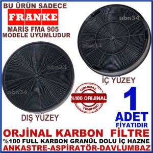 FRANKE ANKASTRE DAVLUMBAZ FİLTRESİ FRANKE MARİS FMA 905 MODEL DAVLUMBAZ İÇİN GRANÜL KARBONLU FİLTRE