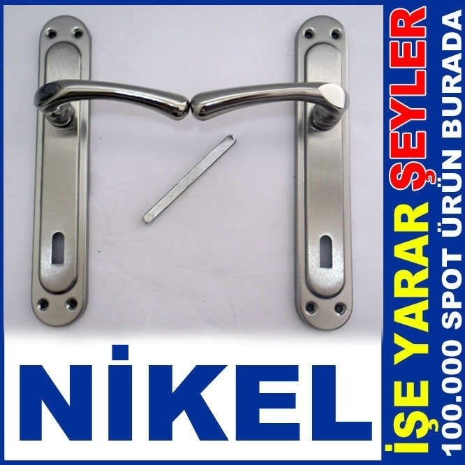 1.KALİTE METAL 2'Lİ NİKEL KAPI KOLU SETİ -2