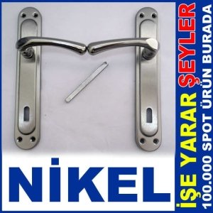 1.KALİTE METAL 2'Lİ NİKEL KAPI KOLU SETİ -2