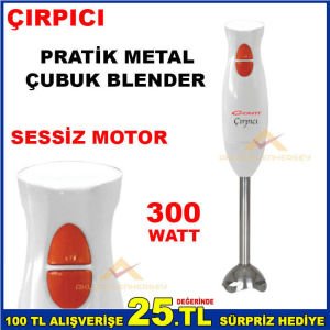 300W PRATİK METAL SESSİZ ÇIRPICI ÇUBUK BLENDER