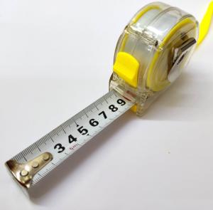 Şeffaf Kasalı Şerit Çelik Metre 5 metre Boy-25mm Fren Sistemli Otomatik Sağlam Şık Şerit Metre