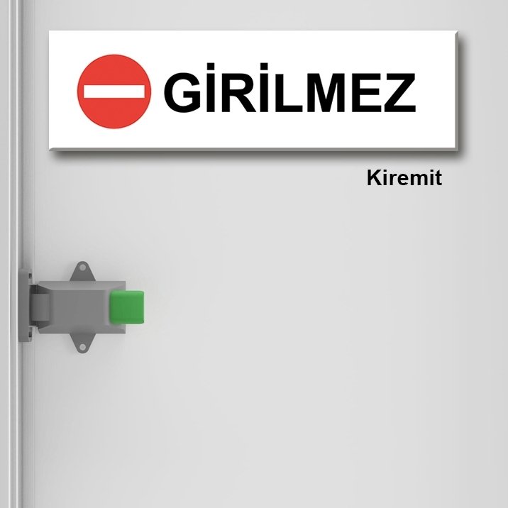 Kapı Süsü Tabelası Kanvas Tablo 10x40cm Girilmez
