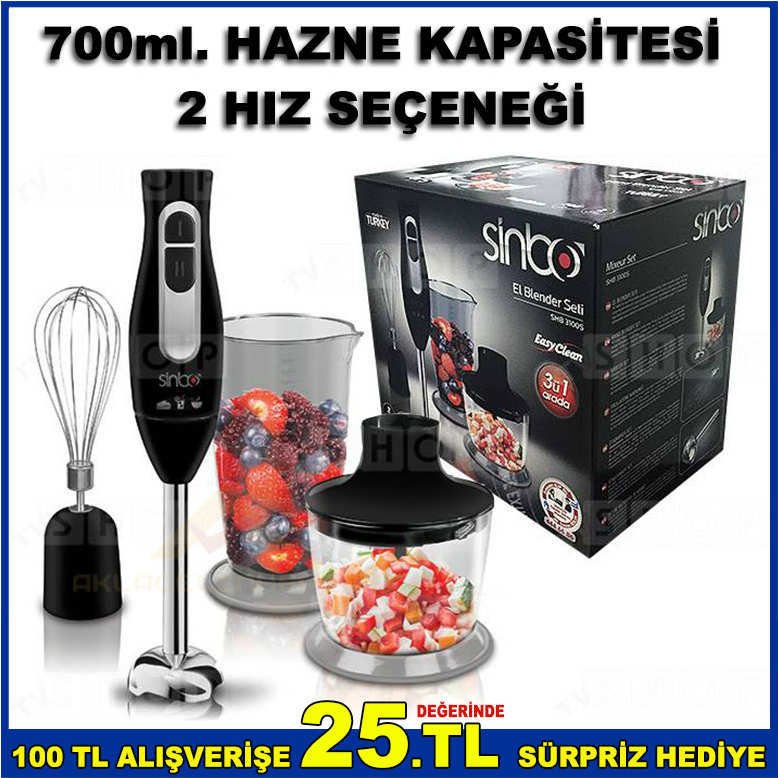 SİNBO 700 ml. KAPASİTELİ DOĞRAYICI KARIŞTIRICI ÇELİK UÇLU BLENDER