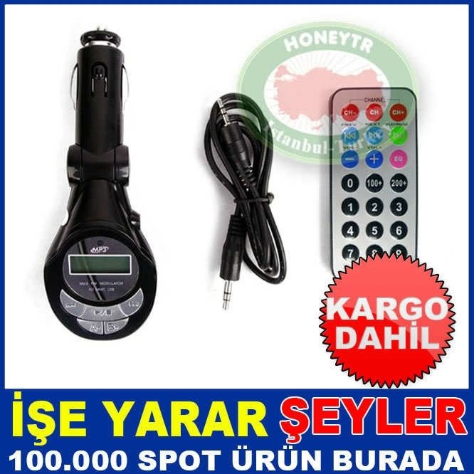 206 KANAL FM TRANSMİTTER OTO MP3 USB+SD GİRİŞ KD