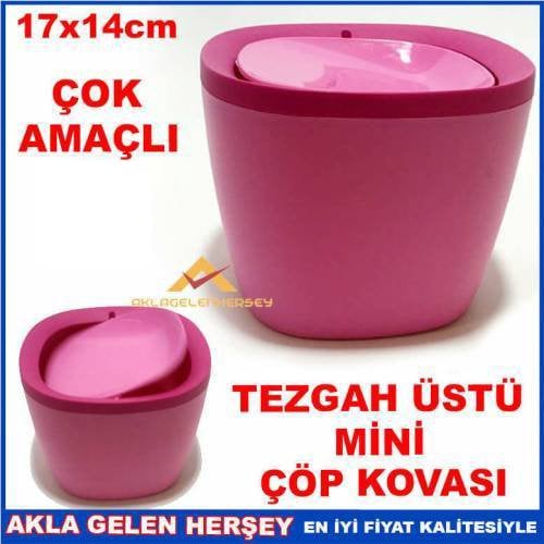 Klik Kapaklı Çop Kutusu Tezgah Üstü Çok Amaçlı Renkli Yemek Artıkları İçin Mini Çöp Kovası
