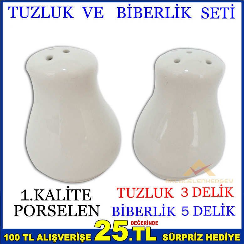 1. KALİTE PORSELEN TUZLUK VE BİBERLİK SETİ