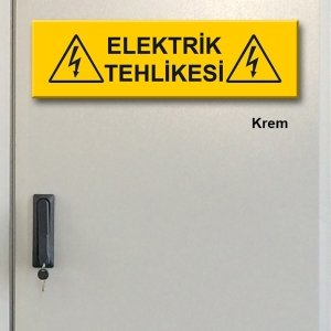 Kapı Süsü Tabelası Kanvas Tablo 10x40cm Elektrik Tehlikesi