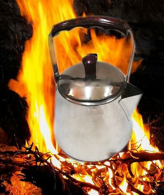 Kulplu Kamp Tipi Paslanmaz Çelik Demlik Katlanabilir Elyakmaz Sap