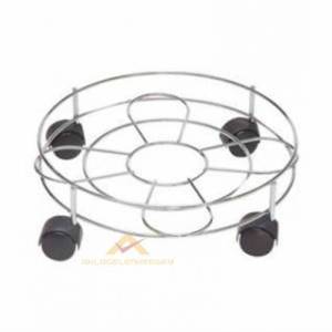 Sağlam tekerlekli metal damacana taşıyıcı paslanmaz çelik tüp, damacana saksı taşıma altlığı tüpçek