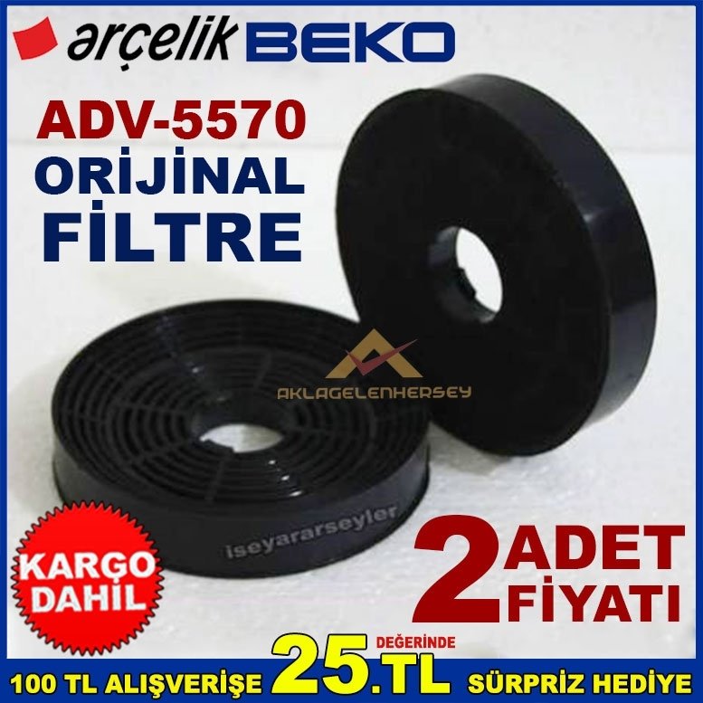 ARÇELİK BEKO ADV 5570 ANKASTRE DAVLUMBAZ KARBON ASPİRATÖR FİLTRE
