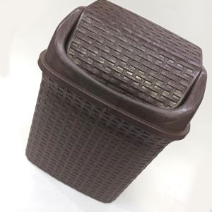 Plastik Kendinden Desenli Klikli Hasır 34 cm Yüksekliğinde Çöp Kovası