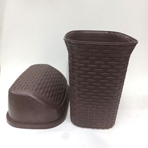 Plastik Kendinden Desenli Klikli Hasır 34 cm Yüksekliğinde Çöp Kovası