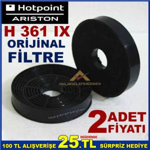 HOTPOİNT H 361 IX ANKASTRE DAVLUMBAZ FİLTRESİ ARİSTON H 361 IX ASPİRATÖR BACASIZ KARBON FİLTRE
