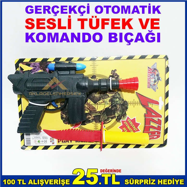 GERÇEKÇİ OTOMATİK SESLİ TÜFEK VE KOMANDO BIÇAĞI