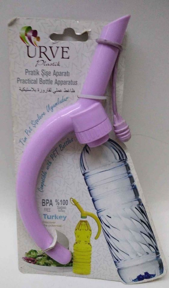BAYSA Paslanmaz Çelik Çok A URVE Plastik Pratik Şişe Aparatı Tüm Pet Şişeleri Uyumludur MP İçermez %100 Sağlıklıdır D-