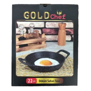 22 cm Gold Chef Granit Döküm Sahan Tava Yanmaz Yapışmaz İç Düzey