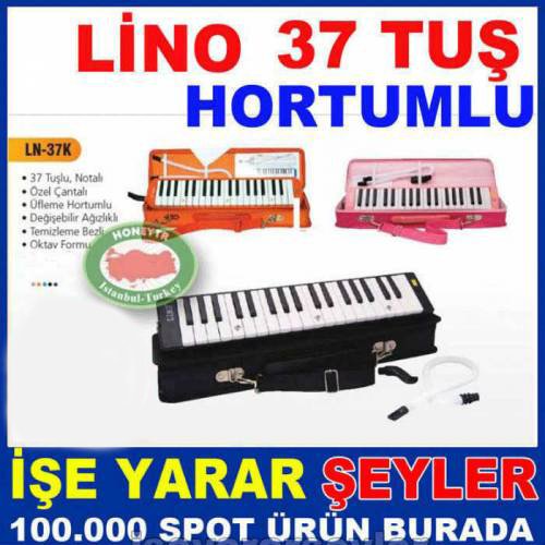 Lino 37 Tuşlu Melodika Notalı Üfleme Hortumlu Korumalı Özel Taşıma Çantası Hediyeli