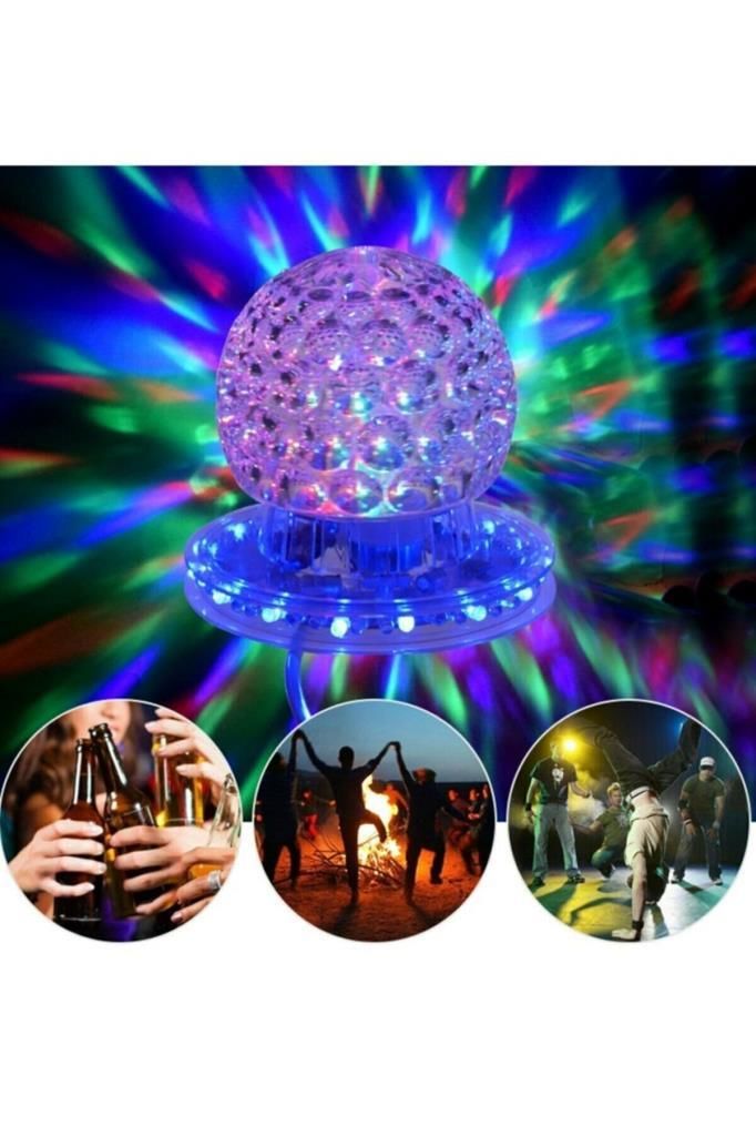 Lotus Fişli Disko Lamba, Çok Renkli Döner Led Lamba 13 Cm Yükseklik