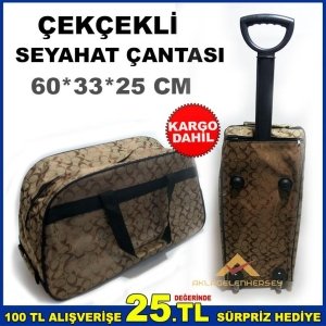 2 GÖZLÜ GİZLİ ÇEKÇEKLİ SEYAHAT ÇANTASI VALİZ