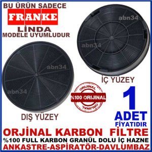 FRANKE ANKASTRE DAVLUMBAZ FİLTRESİ FRANKE LİNDA MODEL DAVLUMBAZ İÇİN GRANÜL KARBON FİLTRE