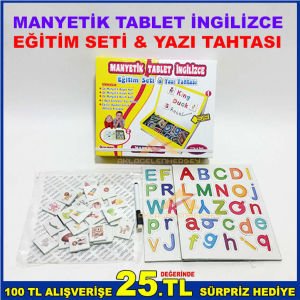 MANYETİK TABLET İNGİLİZCE EĞİTİM SETİ YAZI TAHTASI