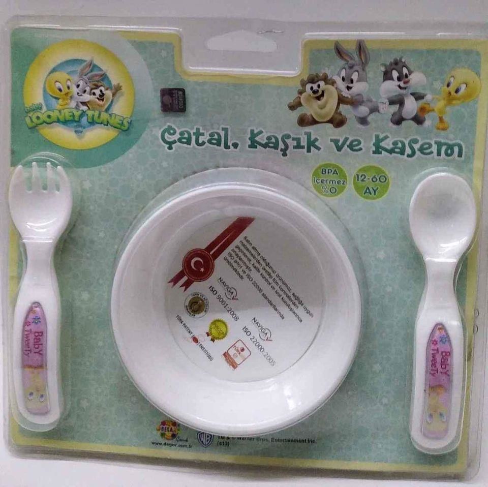 Degar Lisanslı Çocuk Mama Kasesi ,Çatal Ve Kaşık ,Hayvan Figürlü , BPA İçermez D-Raf