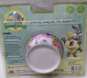 Degar Lisanslı Çocuk Mama Kasesi ,Çatal Ve Kaşık ,Hayvan Figürlü , BPA İçermez D-Raf