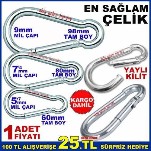 8cm Profesyonel Karabiner Çok Amaçlı Yaylı Kanca