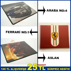 KAYMAZ ALT YÜZEYLİ FERRARİ DESENLİ MOUSE PAD‏