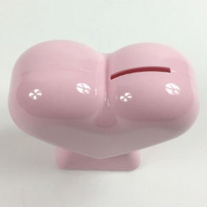 Pembe Kalp Figürlü 11x11x5 Cm Boyutlarında Plastik Dekoratif Kumbara