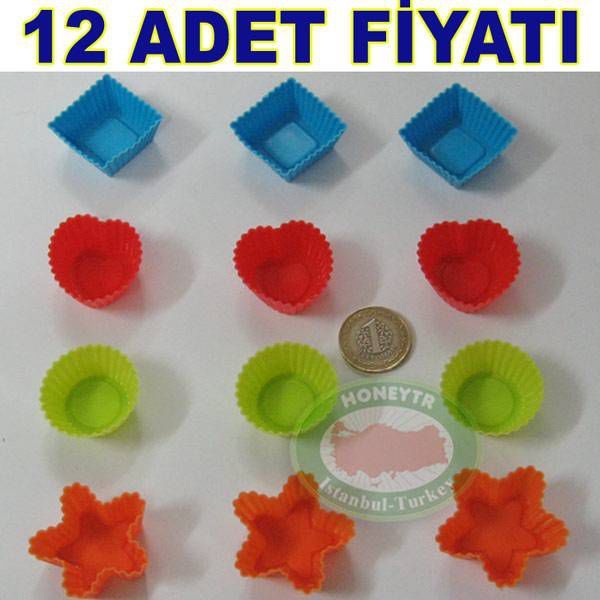 12 ADET SİLİKON BROWNİ KEK KALIBI 4 FARKLI MODEL